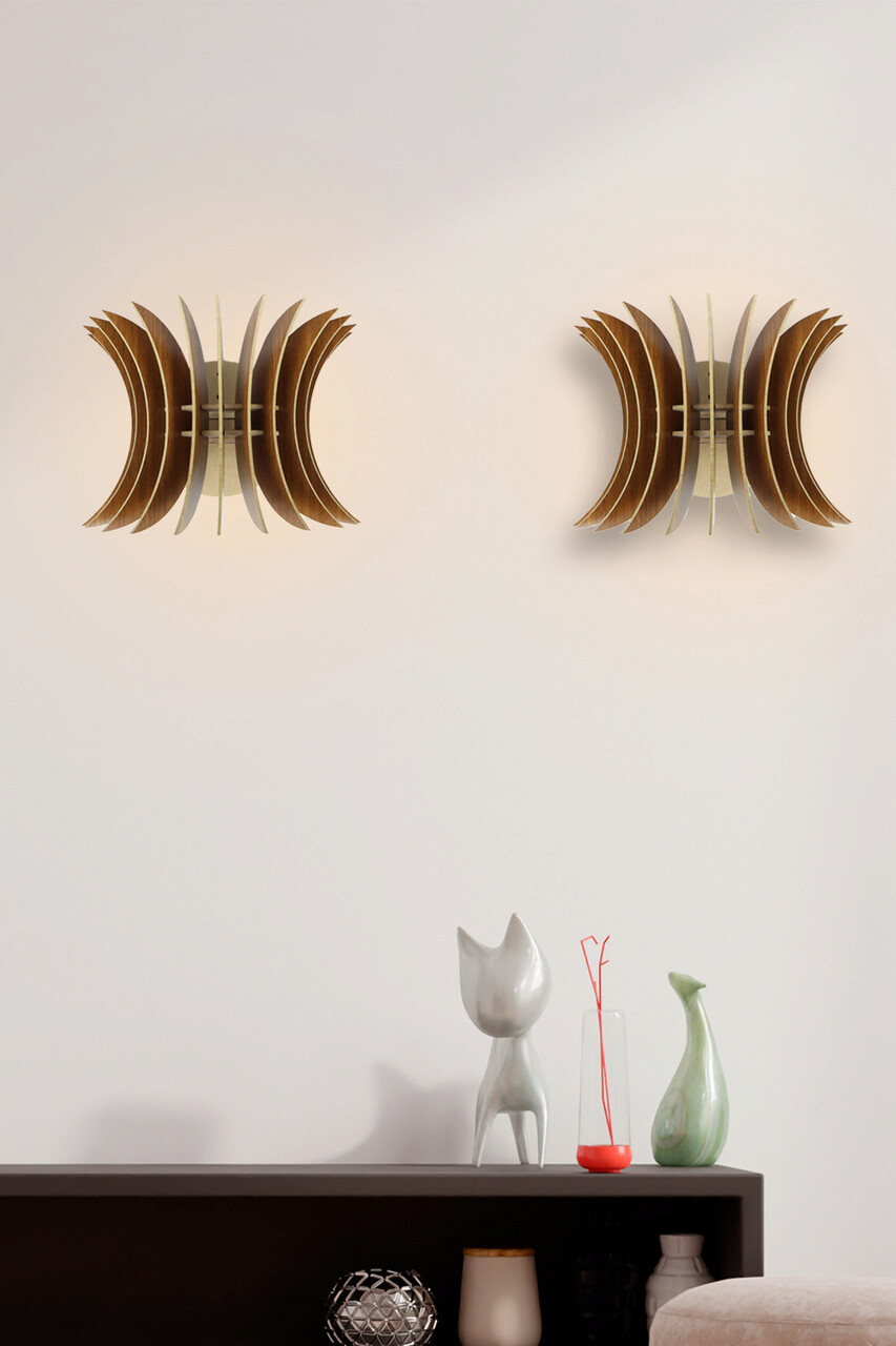 Aplica de perete, Opviq, 390FLH2104, Maro - imagine 4